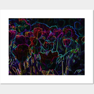 Black Panther Art - Flower Bouquet with Glowing Edges 28 Posters and Art